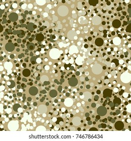 Seamless pattern. Camouflage made up of circles of four colors, the fifth color of the background. For 3D models, computer games, textiles and other design.