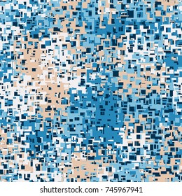 Seamless pattern. Camouflage made of elements with square holes. For use in three-dimensional graphics, textile production and design of other objects.