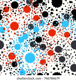 Seamless pattern. Camouflage is made up of stains of round and multi-pointed shape. Imitation of droplets and splashes. Colors of five shades. For 3D models and other design.