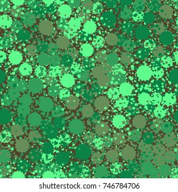 Seamless pattern. Camouflage is made up of stains of round and multi-pointed shape. Imitation of droplets and splashes. Colors of five shades. For 3D models and other design.
