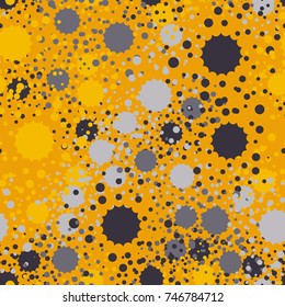 Seamless pattern. Camouflage is made up of stains of round and multi-pointed shape. Imitation of droplets and splashes. Colors of five shades. For 3D models and other design.