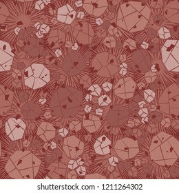 Seamless pattern. Camouflage made of stones. Background consisting of square suns