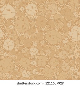 Seamless pattern. Camouflage made of stones. Background consisting of squares formed by curved lines.