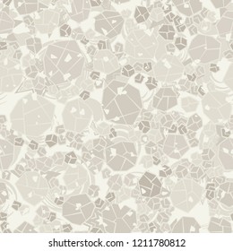 Seamless pattern. Camouflage made of stones. Background of the seven-eyed stars and circles. Editable.