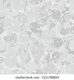 Seamless pattern. Camouflage made of stones. Background of the seven-eyed stars and circles. Editable.