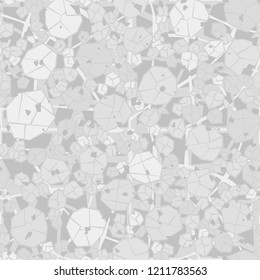 Seamless pattern. Camouflage made of stones. Background from an oblique network. Editable.