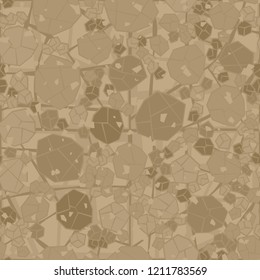 Seamless pattern. Camouflage made of stones. Background from an oblique network. Editable.