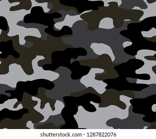 
Seamless pattern camouflage modern abstraction military spots winter factory texture clothing print vector