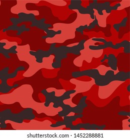 
Seamless pattern camouflage modern red fashion.Print on fabric on paper.Vector