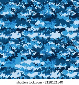 Seamless pattern camouflage pixelated. Abstract geometric camo. Military texture. Print on fabric and textiles. For hunting and fishing. vector background