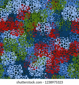 Seamless pattern in camouflage style. The colors of the spring landscape.