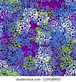 Seamless pattern in camouflage style. The colors of the spring landscape. A scattering of five-pointed stars.