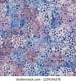 Seamless pattern in camouflage style. The colors of the spring landscape. A scattering of four-pointed stars.