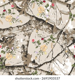 A seamless pattern of camouflage with tree branches, vector illustration, vector art, high resolution, 