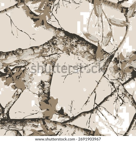 A seamless pattern of camouflage with tree branches, vector illustration, vector art, high resolution, 