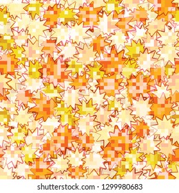 Seamless pattern. Camouflage of two textures. The first pixel texture. The second texture consists of chaos of multipath stars. Editable.