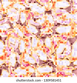 Seamless pattern. Camouflage of two textures. The first pixel texture.
The background consists of scattered angular shapes.