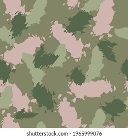 Seamless pattern with camouflage. Vector illustration, flat color design.