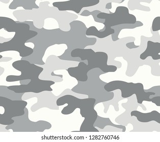 seamless pattern camouflage winter pale on white background spots abstract print textile factory vector