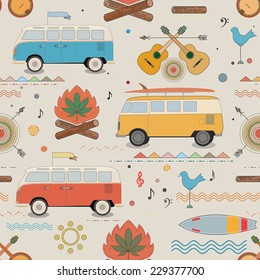 Seamless pattern camping