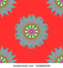 Seamless pattern can be used for wallpaper, web page background, surface textures. Seamless pattern with flowers. Vector ornate zentangle texture, endless pattern with abstract flowers.