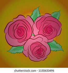 Seamless pattern can be used as greeting card, invitation card for wedding, birthday and other holidays and summer background. Rose flowers in yellow, pink and red colors, watercolor stylized art.