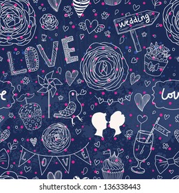 Seamless pattern can be used for wallpapers, pattern fills, web page backgrounds, surface textures. Gorgeous seamless romantic background