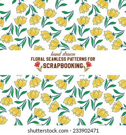 Seamless pattern. Can be used for scrap booking design. Redy for print.Green and yellow.
