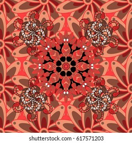 Seamless pattern can be used for wallpaper, web page background, surface textures. Seamless pattern with flowers. Ornate zentangle texture, endless pattern with abstract flowers. Vector ornaments.