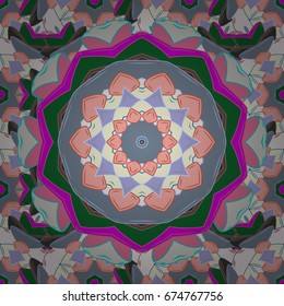 Seamless pattern can be used for wallpaper, web page background, surface textures. Seamless pattern with flowers. Vector ornate zentangle texture, endless pattern with abstract flowers.