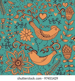 Seamless pattern can be used for wallpaper, pattern fills, web page background,surface textures. Gorgeous seamless floral background