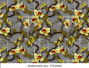 Seamless pattern can be used for wallpaper, pattern fills, web page background,surface textures. Gorgeous seamless floral background