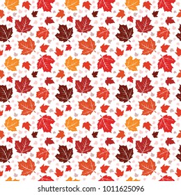 Seamless Pattern Canada Colorful Maple Leaf Nature