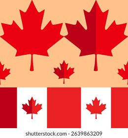 seamless pattern of Canada flag, Canada day, mockup tile and wallpaper