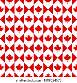 seamless pattern of canada flag. vector illustration