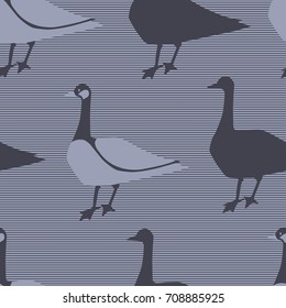 Seamless pattern with Canadian goose. Stylized.