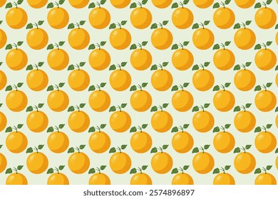 Seamless pattern with canary melons. Orange color melon fruit vector illustration in flat style.