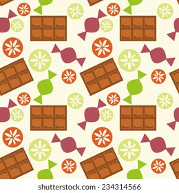 Seamless pattern with candies