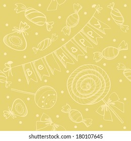 seamless pattern with candies and lollipops 