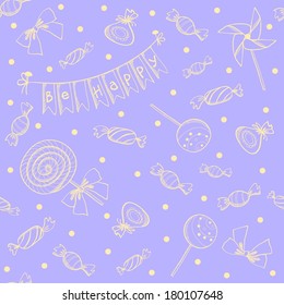 seamless pattern with candies and lollipops 