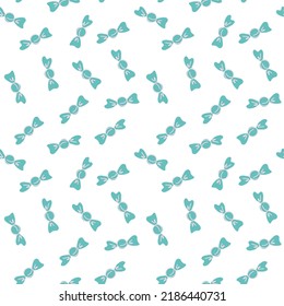 Seamless pattern with candies on white background. Hand drawn vector  illustration with bright wrapped candies for holiday decor, birthday and baby shower parties.
