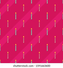 
seamless pattern candle design illustration parallel to the red and green textures. pink background combination of purple lines. for birthday wallpapers and graphic design needs. can print on fabric.