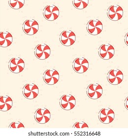 Seamless pattern candy. Flat vector cartoon illustration. Objects isolated on a white background.