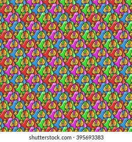 Seamless pattern of candy wrappers, tails from the wrapper look like rabbit ears. Vector element.