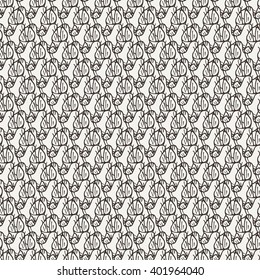 Seamless pattern of candy wrappers, tails from the wrapper look like rabbit ears. Vector element.