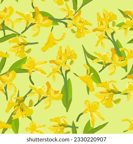Ein nahtloses Muster der Canna Lily Blume. Vektorgrafik. floraler Hintergrund.
