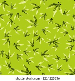 Seamless pattern. Cannabis leaves. Editable.