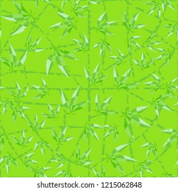 Seamless pattern. Cannabis leaves on a curved mesh background. Editable.