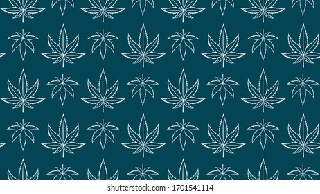 Seamless pattern with cannabis leaves. Cannabis, sativa, indica,marijuana. Vector Illustration background