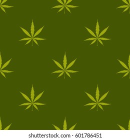 seamless pattern with cannabis leaves for your design